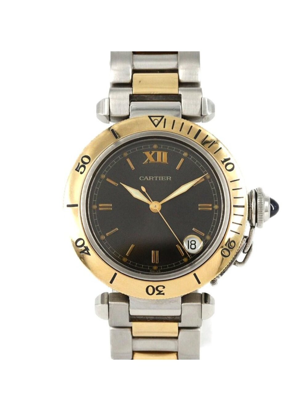 Cartier Pasha Plonger Stainless Steel Yellow Gold Automatic
